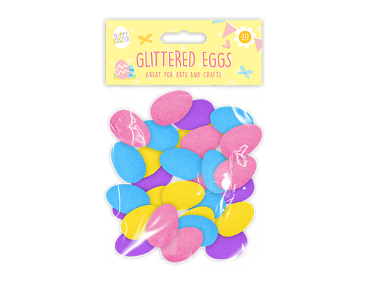 Easter Decorative Glitter Eggs - 30 Pack