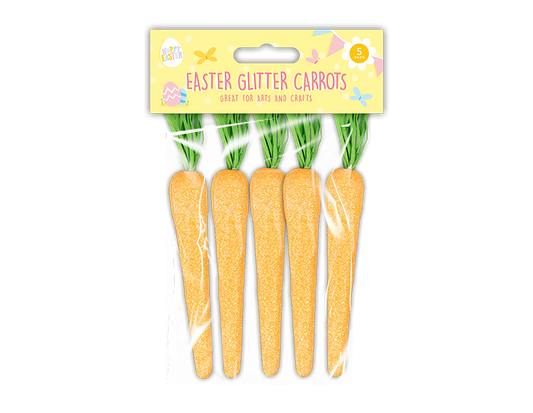 Easter Glitter Carrots 5 Pack