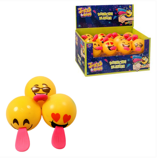 Emoji Ball Bouncing Blinker Long Tongue Soft Toy Kids