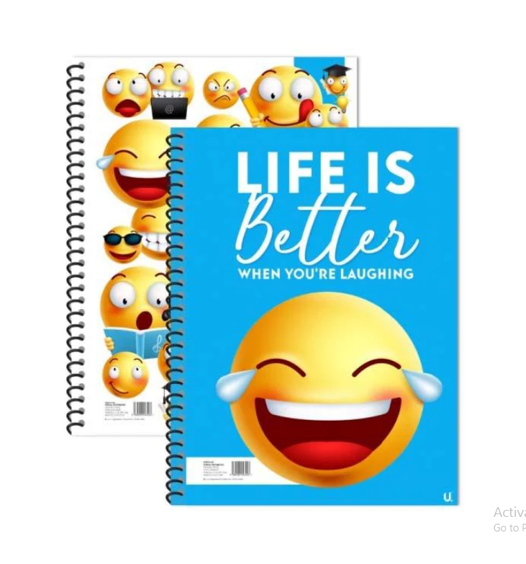 Emoji Spiral Notepad Notebook Fun Children's Writing Book 20cm x 28cm