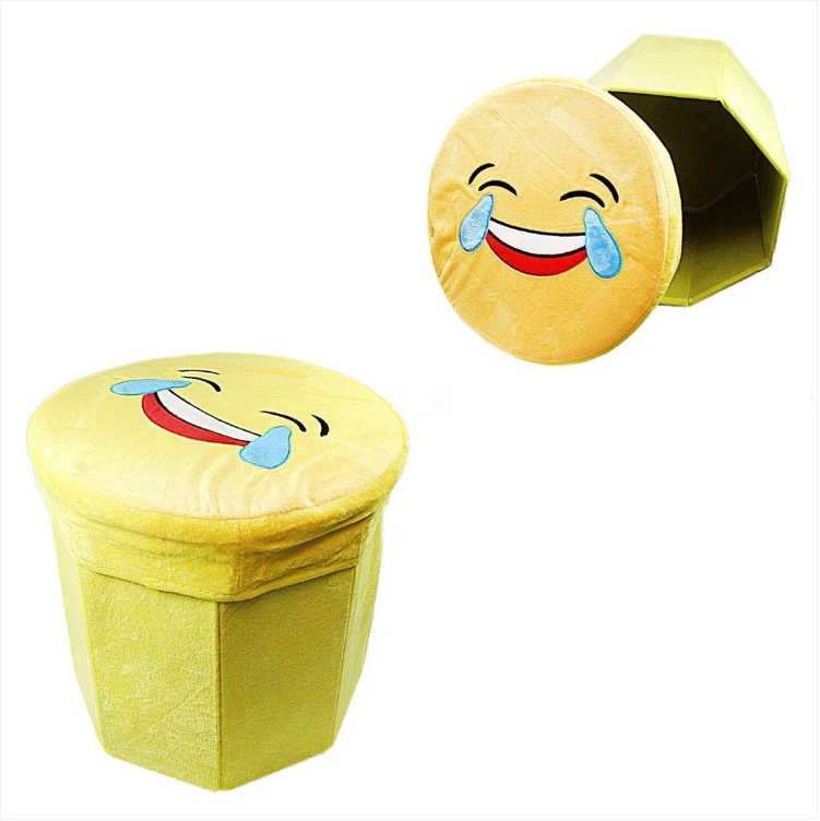 Emoji Storage Box Seat Stool 28 x 30 cm Assorted Designs
