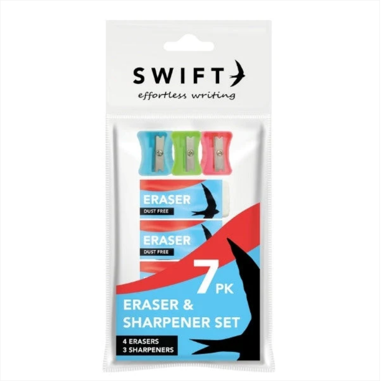 Eraser and Sharpener Set of 7