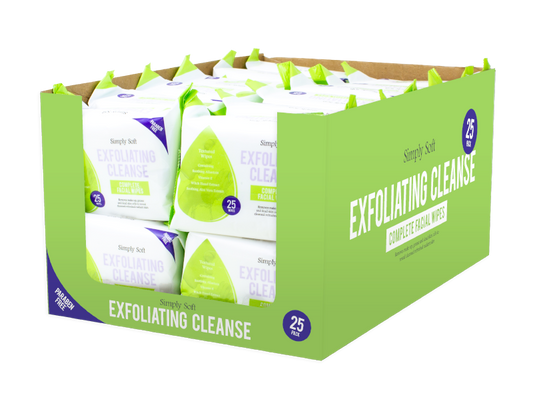 Exfoliating Cleanse Facial Wipes - 25 Pack (With PDQ)