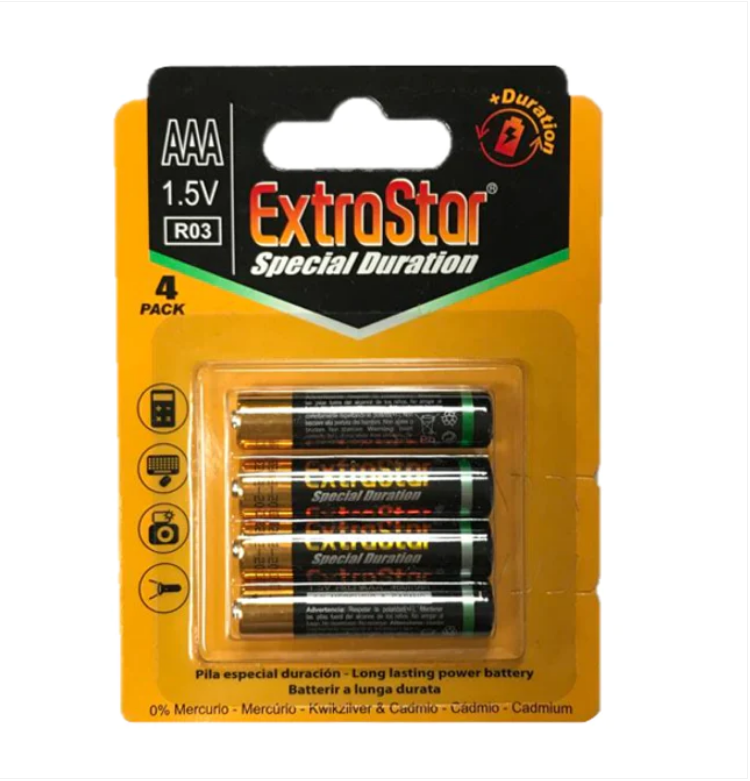 ExtraStar Battery AAA 1.5V Pack of 4