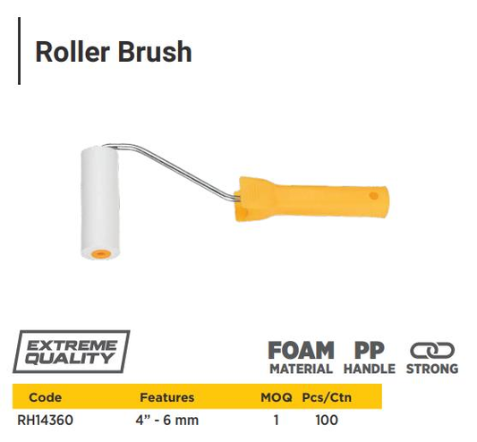 FOAM ROLLER BRUSH 4"