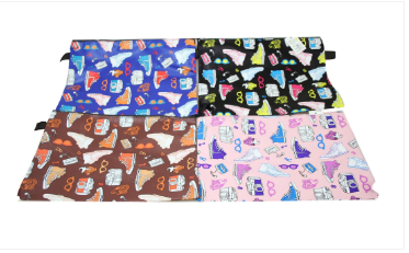 Fake Leather Pencil Case Shoe Print 28 x 20 cm Assorted Colours