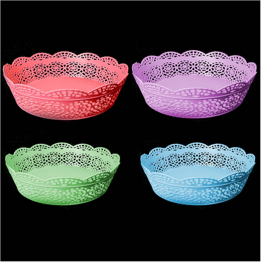 Fancy Plastic Assorted Colour Vegetable Basket 23 cm Assorted Colours
