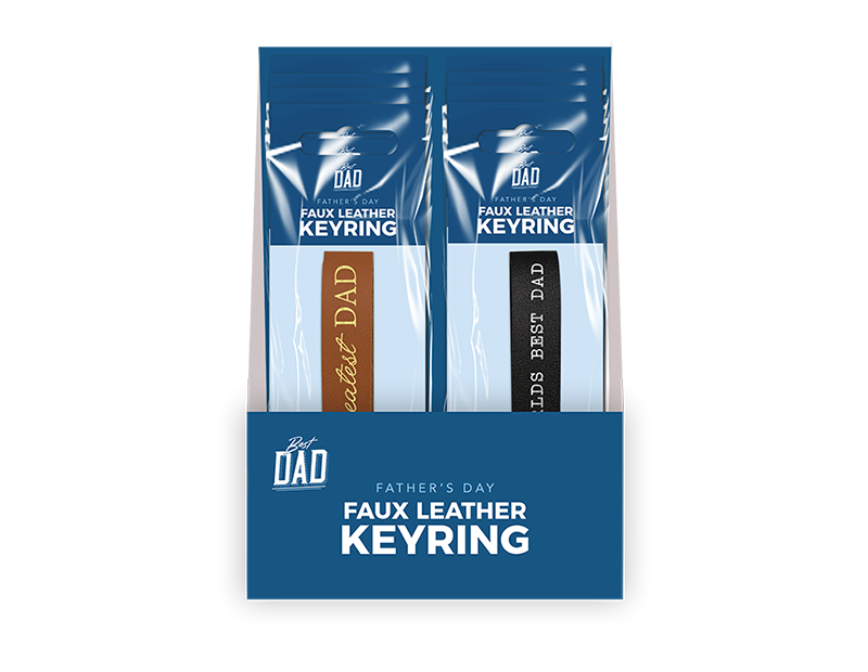 Father's Day Faux Leather Keyring PDQ