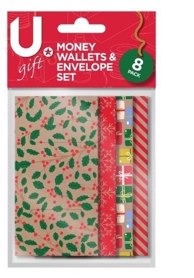 Festive Money Wallets and Envelope Set, 8pk