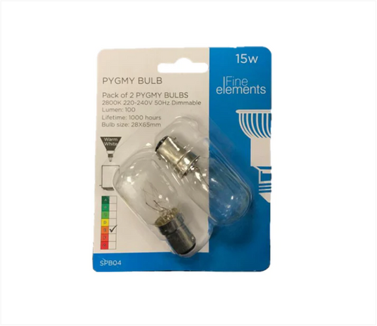 Fine Elements Pygmy Bulb 15W Pack Of 2