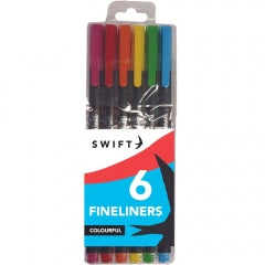 Fineliners, 6pk Colourful
