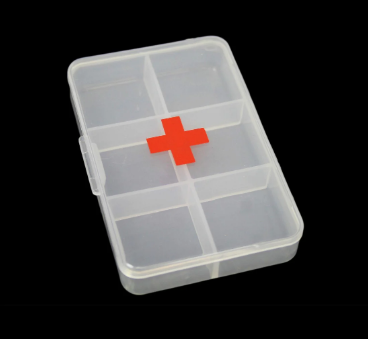 First Aid Pill Box Organiser Safety First Plastic Clear Pill Box 9 x 6cm