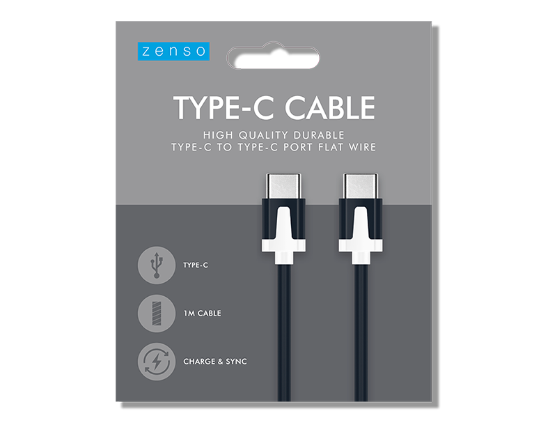 Flat Type C To Type C Cable 1m