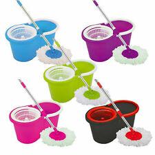 Floor Magic Mop Spin Mop Bucket Set 16 LTR Microfiber Rotating Spin Head Assorted Colour