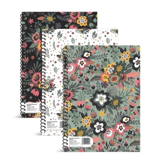 Floral Spiral Notebook 20 x 28cm School Assorted Designs