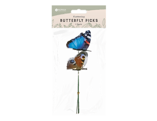 Fluttering Butterfly Picks 26cm 4pk