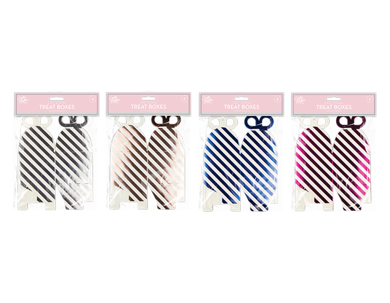 Foil Stripe Treat Boxes 4pk