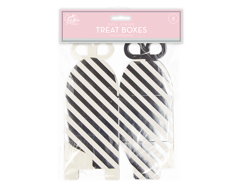 Foil Stripe Treat Boxes 4pk