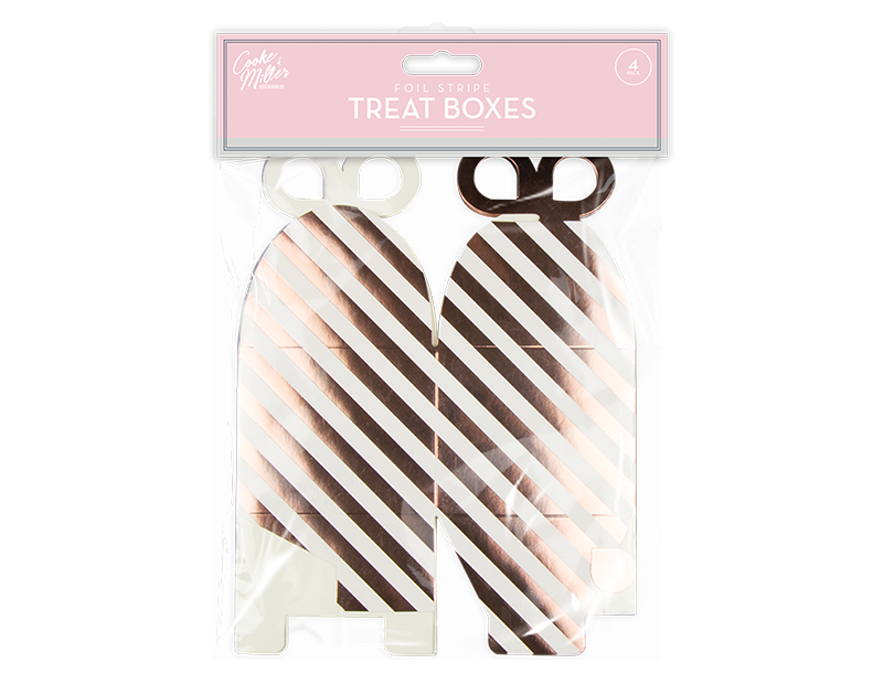 Foil Stripe Treat Boxes 4pk