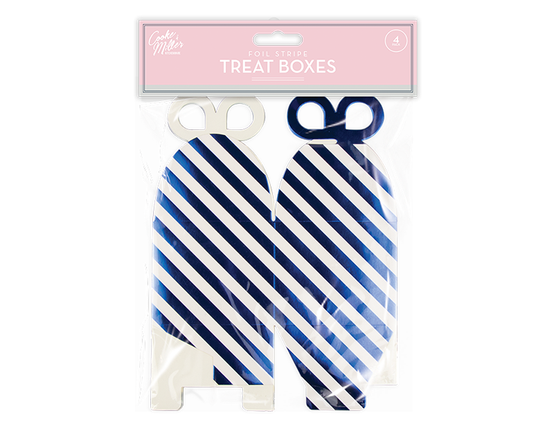 Foil Stripe Treat Boxes 4pk