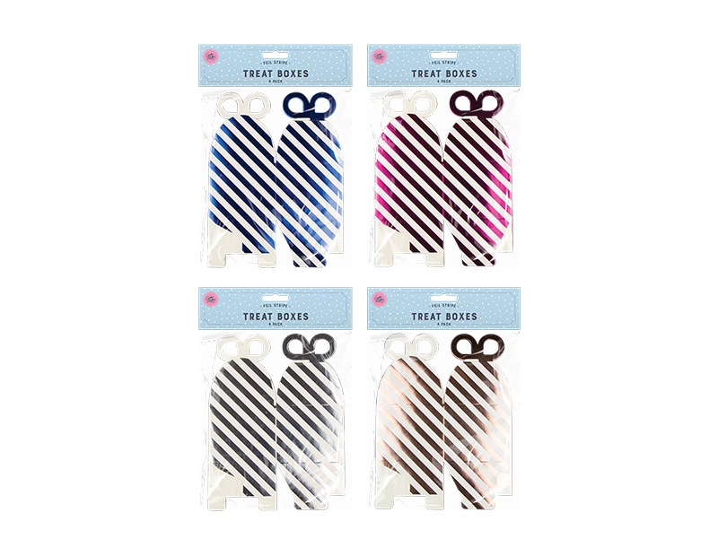 Foil Stripe Treat Boxes 4pk