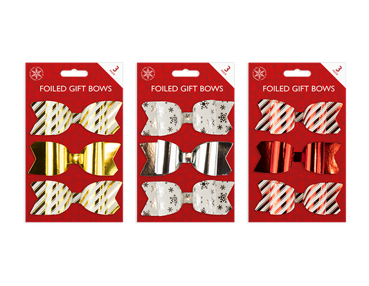 Foiled Gift Bows 3pk