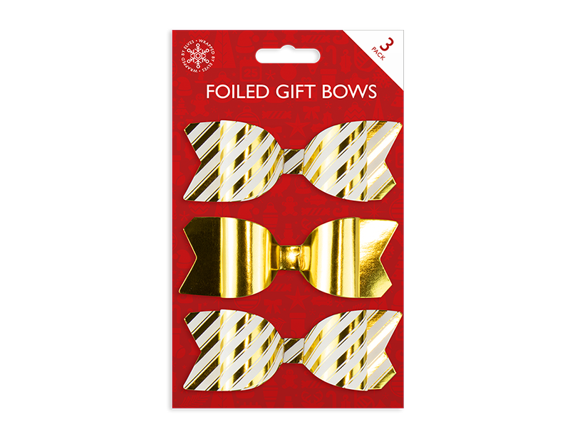 Foiled Gift Bows 3pk