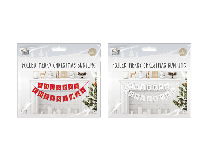 Foiled Merry Christmas Bunting 2m