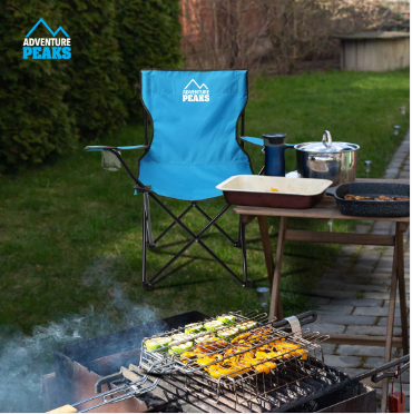 Foldable Camping Chair with Carry Bag 50 x 50 x 80 cm Blue