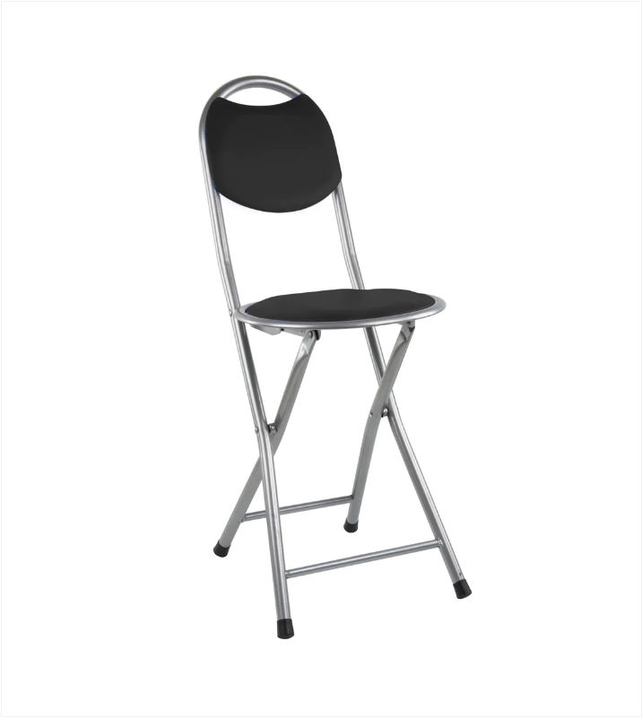 Foldable Round Dining Chair Indoor Outdoor Seating Diner Chair BLACK