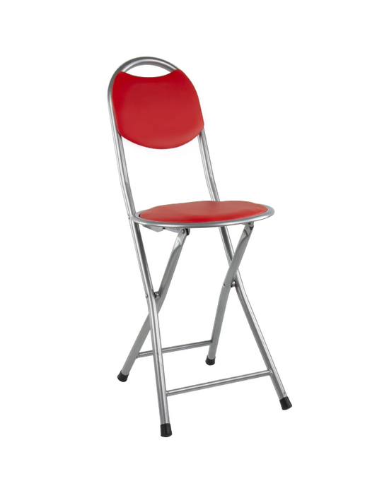 Foldable Round Dining Chair Indoor Outdoor Seating Diner Chair RED