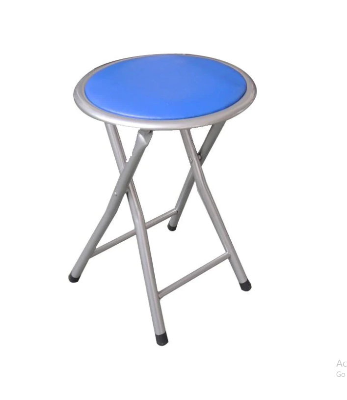 Folding Stool Blue Ideal For Small Spaces