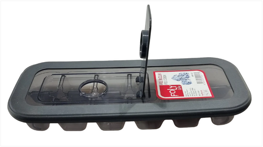 Foly Ice Box Tray Black with Pouring Plastic Lid 12 Ice Cubes