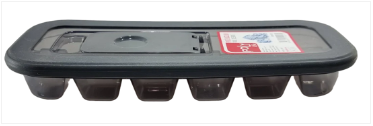 Foly Ice Box Tray Black with Pouring Plastic Lid 12 Ice Cubes