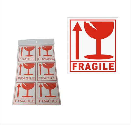 Fragile Stickers Hazard Warning Sign Adhesive Handle with Care 8.5cm 12 Pack