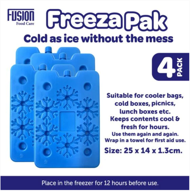 Freezer Ice Pack 24 x 15 x 1.3 cm Set of 4 Assorted Colours