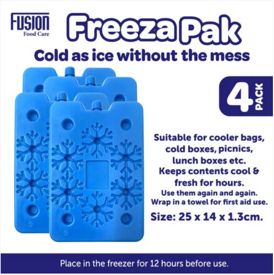 Freezer Ice Pack 24 x 15 x 1.3 cm Set of 4 Assorted Colours