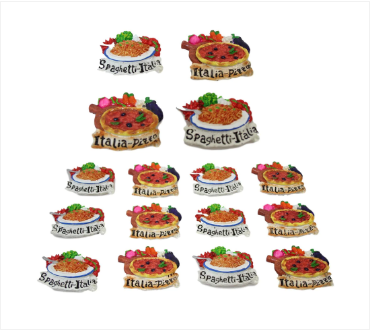 Fridge Magnet Italian Pasta Pizza Food Design 8 cm Assorted Designs