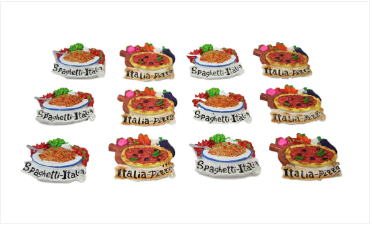 Fridge Magnet Italian Pasta Pizza Food Design 8 cm Assorted Designs