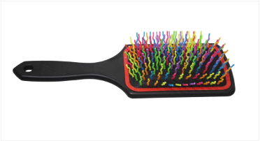 Frizzly Hair Brush Men's Ladies Tangle Free Multicoloured Hair Brush 24cm x 8cm