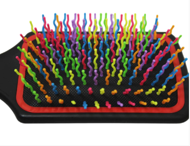 Frizzly Hair Brush Men's Ladies Tangle Free Multicoloured Hair Brush 24cm x 8cm