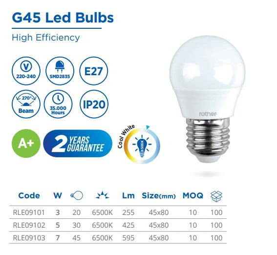 G45 LED BULB, 5W,100-240V