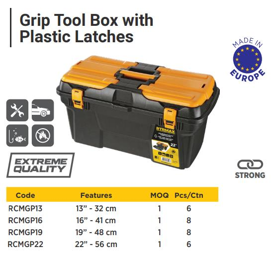 GRIP SERIES - TOOL BOX WITH PLASTIC LATCH 22