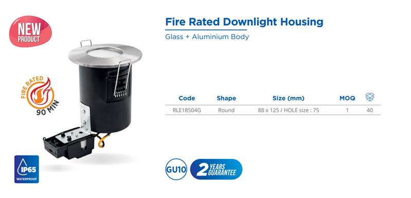 GU10 HOUSING FIRE RATED-GLASS COVER