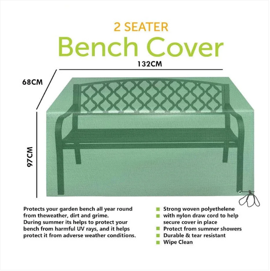 Garden Bench Cover 2 Seater 97cm 68cm 132cm Outdoors