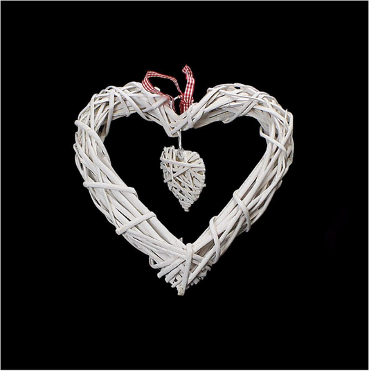 Garden Decoration Straw Heart 24 cm