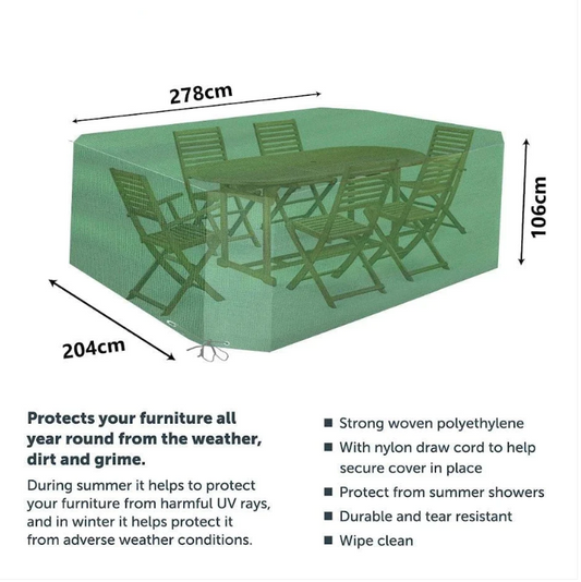 Garden Patio Set Oval Large 278cm 204cm 106cm