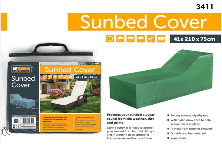 Garden Sunbed Cover 210cm 75cm 41cm Outdoor