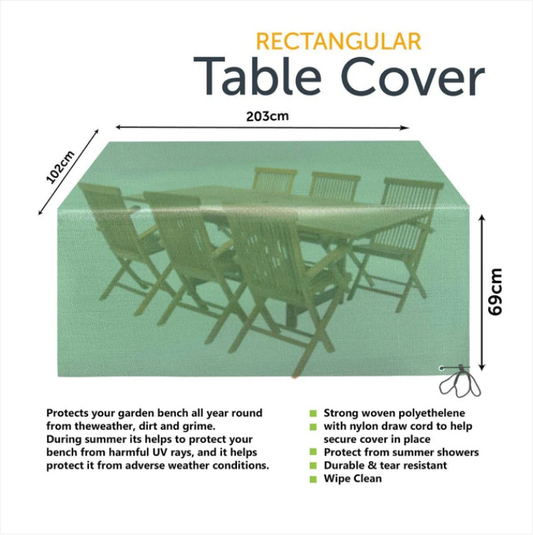 Garden Table Cover Rectangular 203cm 102cm 69cm