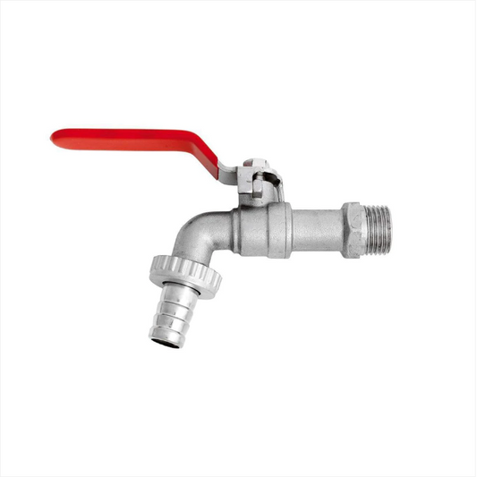 Garden Water Tap Lever Handle Hose Pipe Plug With Red Lever 1/2'' 3/4''